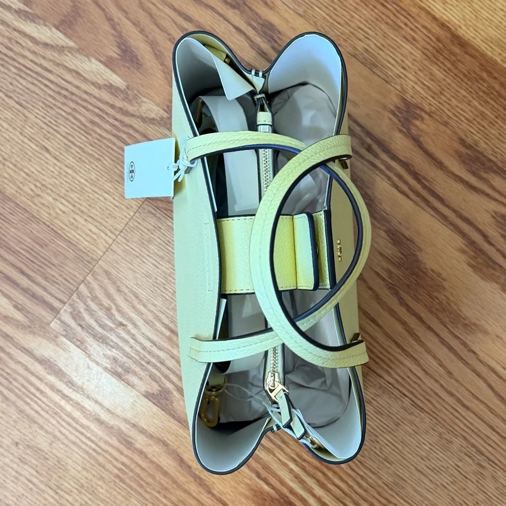 Tory Burch Small Blake Pebble Leather Tote - Lemon Sugar NWT